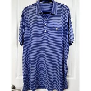RLX Ralph Lauren Men's Performance Golf Polo, Size XL, Blue & Purple Strips,